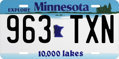 MN license plate 963TXN