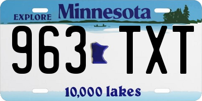 MN license plate 963TXT