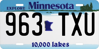 MN license plate 963TXU