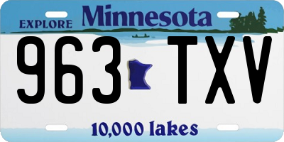 MN license plate 963TXV