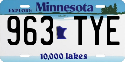 MN license plate 963TYE