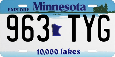 MN license plate 963TYG