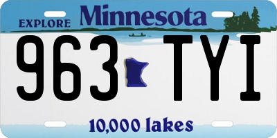 MN license plate 963TYI