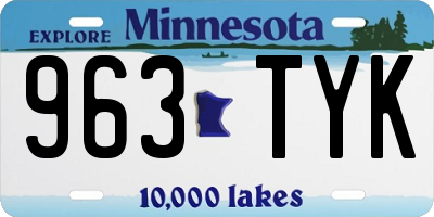 MN license plate 963TYK