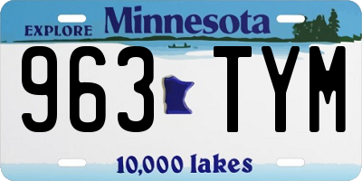 MN license plate 963TYM