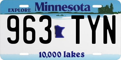 MN license plate 963TYN