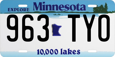 MN license plate 963TYO