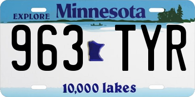 MN license plate 963TYR