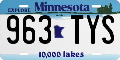 MN license plate 963TYS
