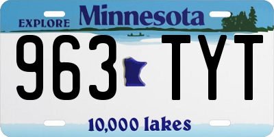MN license plate 963TYT