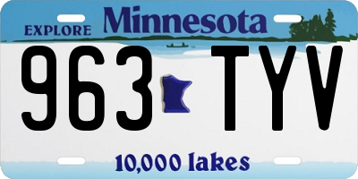 MN license plate 963TYV