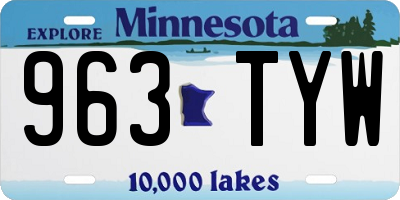 MN license plate 963TYW
