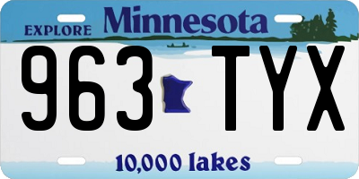 MN license plate 963TYX