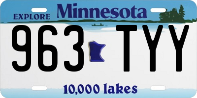 MN license plate 963TYY