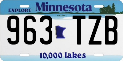 MN license plate 963TZB