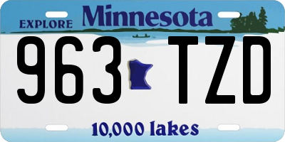 MN license plate 963TZD