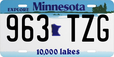 MN license plate 963TZG