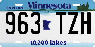 MN license plate 963TZH