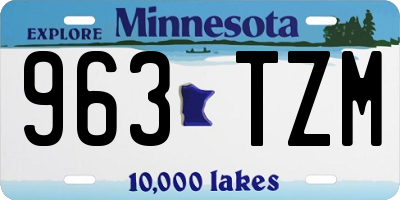 MN license plate 963TZM