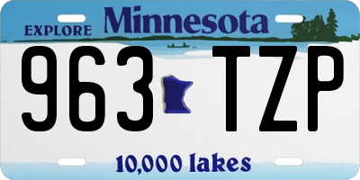 MN license plate 963TZP