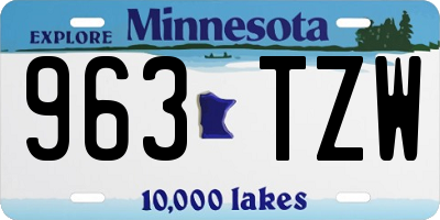 MN license plate 963TZW