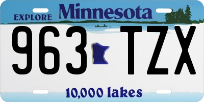 MN license plate 963TZX