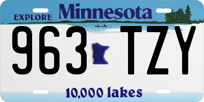MN license plate 963TZY