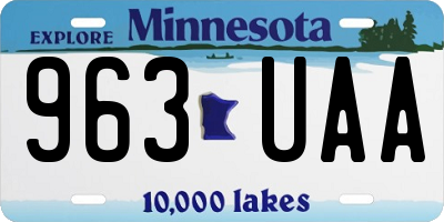 MN license plate 963UAA