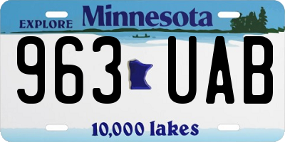 MN license plate 963UAB