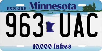 MN license plate 963UAC