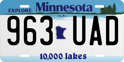 MN license plate 963UAD