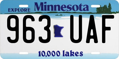 MN license plate 963UAF