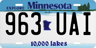 MN license plate 963UAI