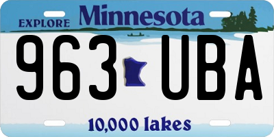 MN license plate 963UBA