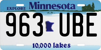 MN license plate 963UBE