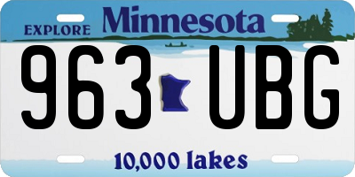 MN license plate 963UBG