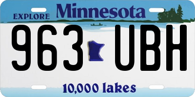 MN license plate 963UBH