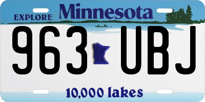 MN license plate 963UBJ