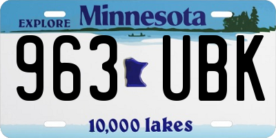 MN license plate 963UBK
