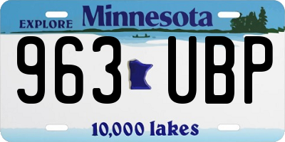 MN license plate 963UBP