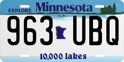 MN license plate 963UBQ