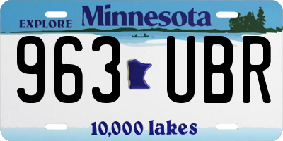 MN license plate 963UBR
