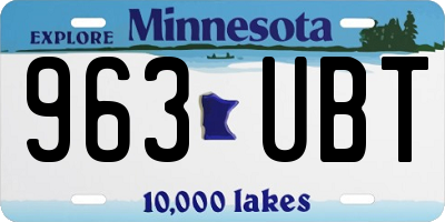 MN license plate 963UBT