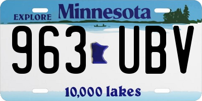 MN license plate 963UBV