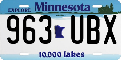 MN license plate 963UBX