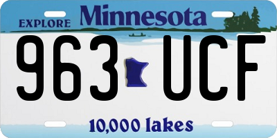 MN license plate 963UCF