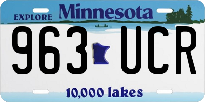 MN license plate 963UCR