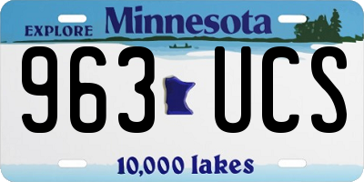MN license plate 963UCS