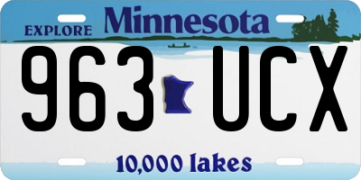MN license plate 963UCX