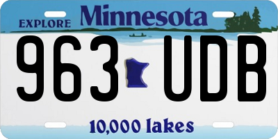 MN license plate 963UDB